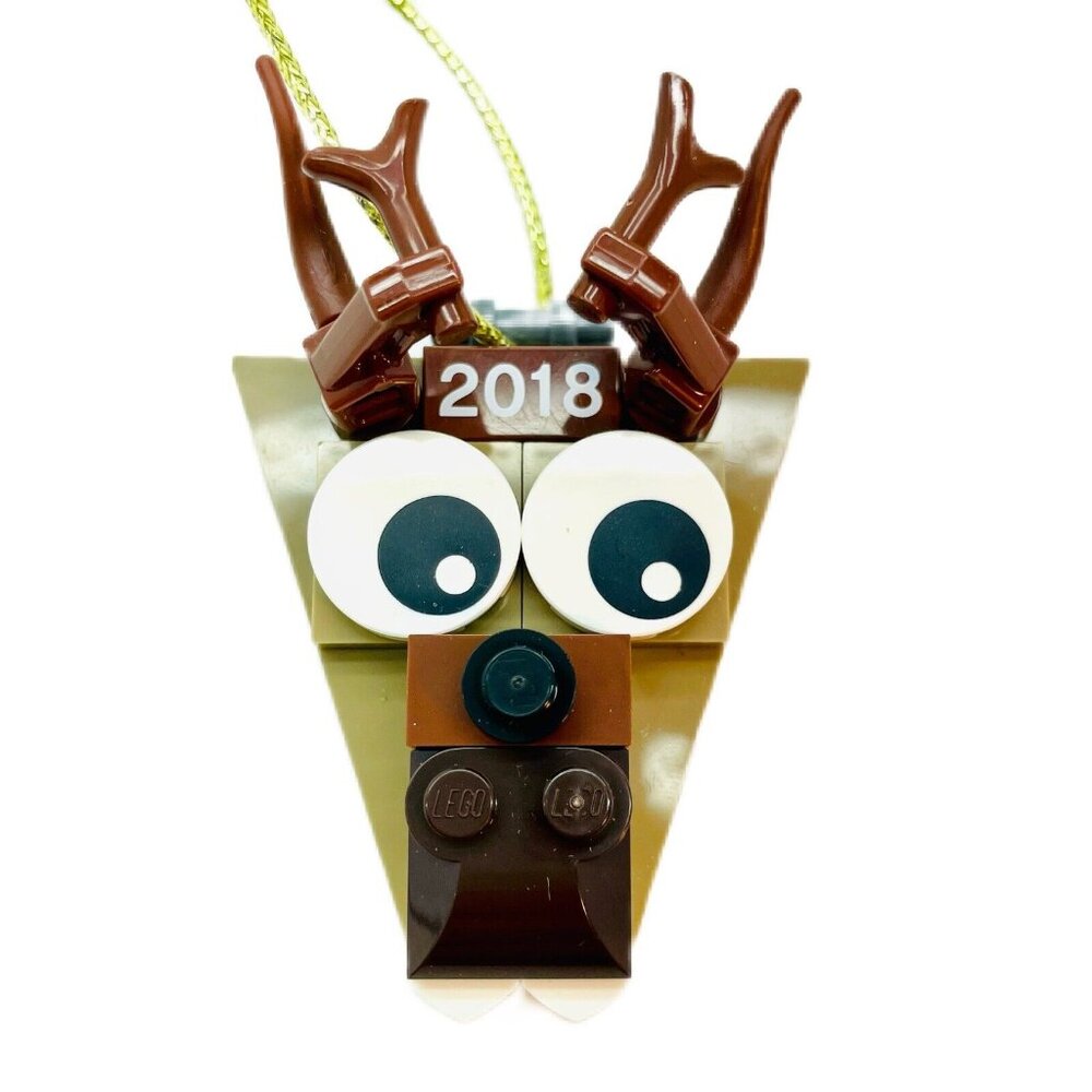 LEGO Christmas Ornament 2018 Reindeer Head 28 Pieces By 2005 Lego Group Read!
